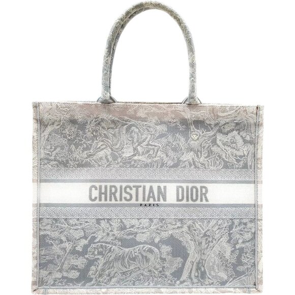 831870AR (X6) Christian Dior Tote Bag Gray Canvas - Picture 1 of 11